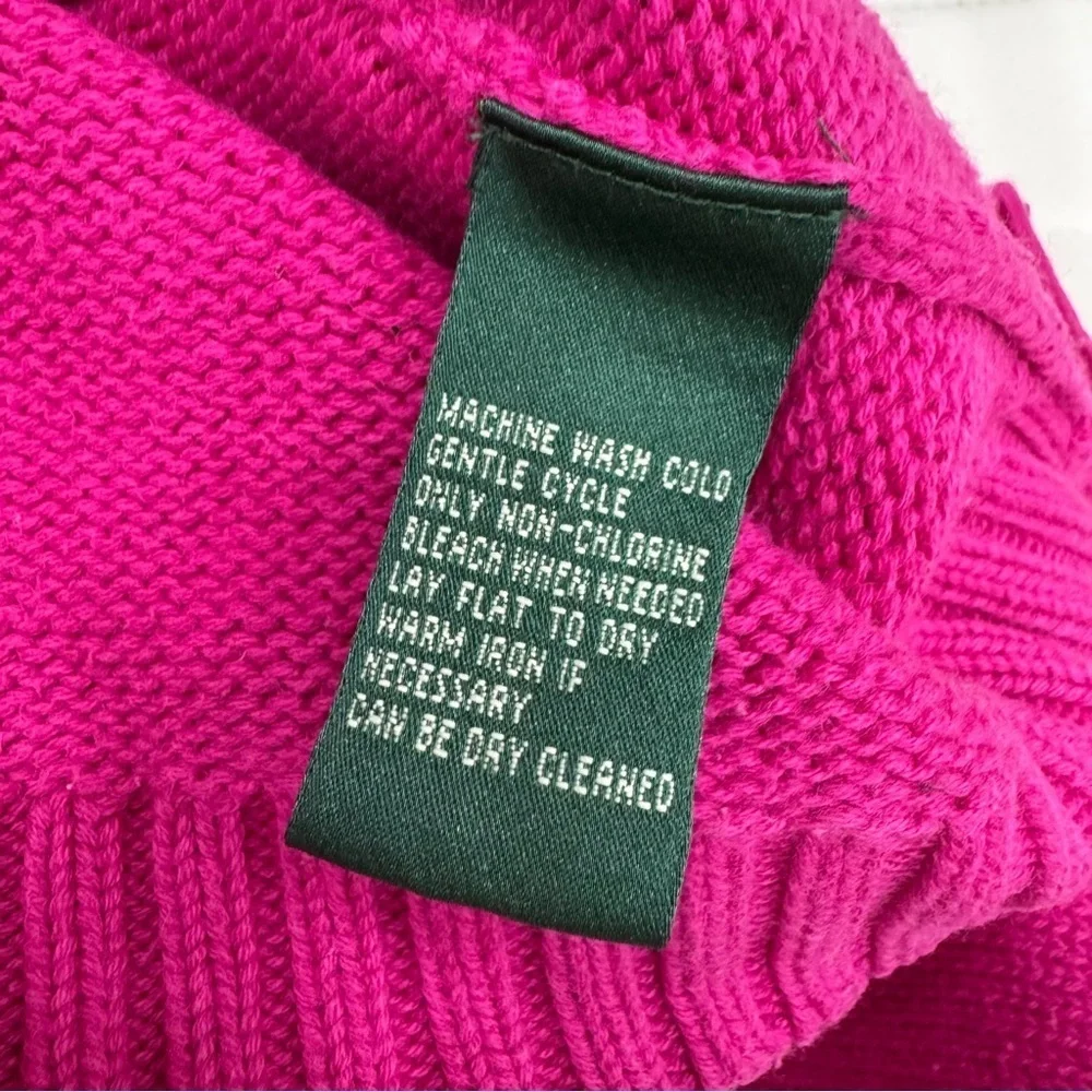 Ralph Lauren knitted American Turtleneck pink LRL logo size L - Picture 4 of 6